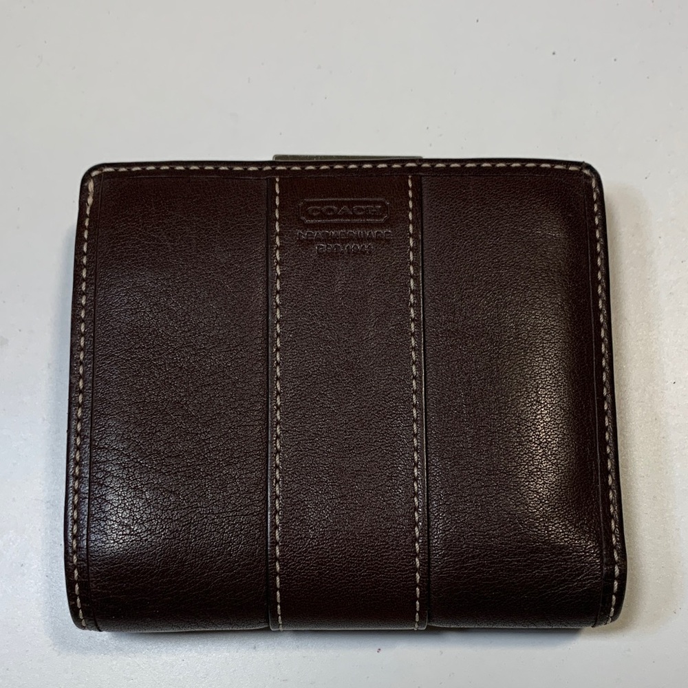 Coach Dark Brown Leather Card Holder